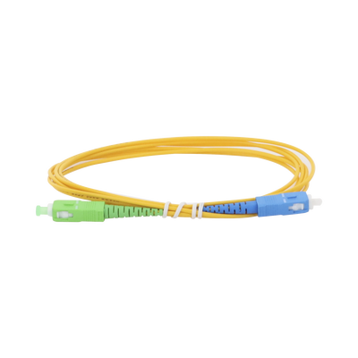 Jumper de Fibra Óptica Monomodo SC/APC-SC/UPC Simplex de 2 Metros (6.56 Pies), 2mm