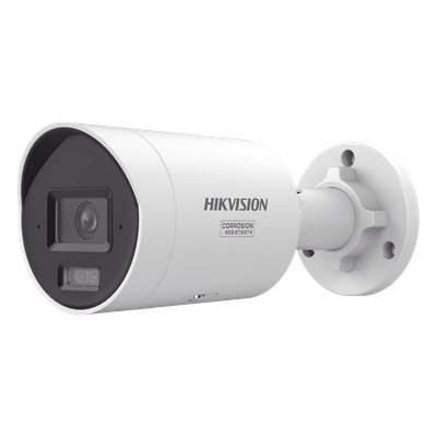 Cámara Bala IP / 4 Megapixel / ColorVu 3.0 / Dual Light 40 m (131.2 ft) / Lente F1.0 108.8° / Audio Bidireccional Dual / Estrobo Azul y Rojo / IP67 NEMA 4X / AcuSense 3.0 / WDR 130 dB