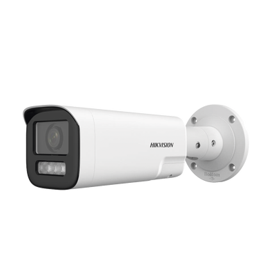 Bala IP 4 Megapíxel / Lente Mot. 2.8 a 12 mm / Dual Light (50 mts IR + 50 mts Luz Blanca) / ACUSENSE Lite / Audio de Dos Vías /  Luz Intermitente y Alerta de Audio / Exterior IP67 / WDR 120 dB / PoE  / Micro SD