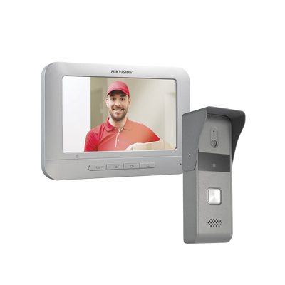 Kit de Videoportero Analógico con Pantalla LCD a Color de 7" / Frente de Calle para Exterior IP65 / Salida de Relevador 
