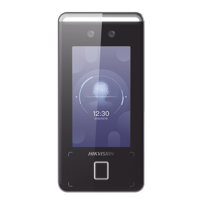 Terminal Min Moe WiFi de Reconocimiento Facial ULTRA RÁPIDO (Exterior IP65) / Hasta 1.5 mts en lectura / Soporta P2P Hik-Connect / 3,000 Usuarios /QR y Videoportero (ambientes de bajo ruido) / HIK-IA