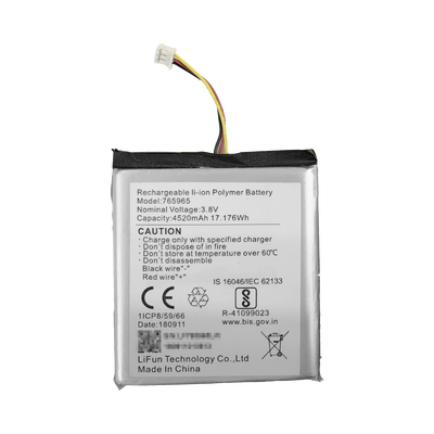 Batería de Respaldo para Panel de Alarma Hikvision / 4520 mAh / Compatible con Paneles AX PRO - AX HUB - Hibrido Versión 1 (DS-PHA64-W4P) y Repetidor AX PRO  DS-PR1-WB 