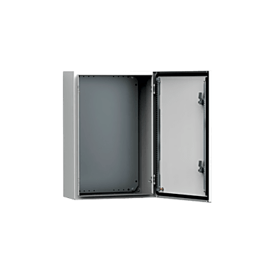 Gabinete de Uso Exterior MAS 500 x 400 x 260 mm NEMA 4/12/13; IP66; IK10 de Acero Dulce 1.5 mm con Platina de Montaje Incluida Color Gris Claro