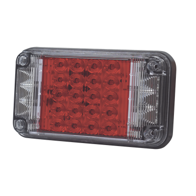  Luz de Advertencia de 7X4", Color Rojo, Con Luces de Trabajo, Ideal para Ambulancias