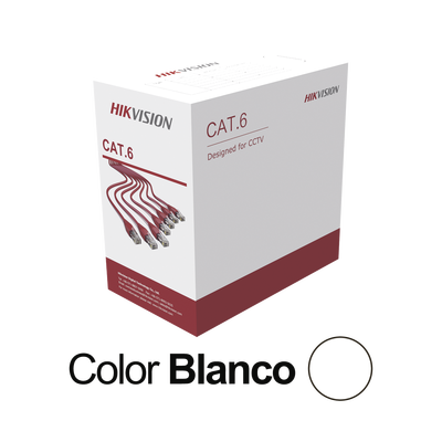 [TELL-VID165752] Bobina de Cable UTP 305 Mts / Cat 6 (24 AWG) / Color Blanco / PVC (CM) / Uso en Interior / CCA (Cobre con Aluminio) / Aplicaciones de CCTV y Redes de Datos