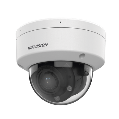 Domo IP 4 Megapíxel / Lente Motorizado 2.8 a 12 mm / Dual Light (30 mts IR + 30 mts Luz Blanca) / ACUSENSE Lite / Microfono Integrado / Exterior IP67 / IK08 / WDR 120 dB / PoE  / Micro SD