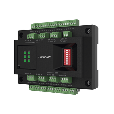 Expansor de 2 Puertas para Paneles de Control de Acceso DS-K27 Series / Comunicación RS-485 / 4 Entradas y 2 Salidas Auxiliares