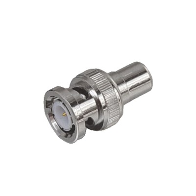 Adaptador en Línea para 75 Ohm, de Conector BNC Macho a RCA Hembra en Aplicaciones de Audio-Video para Cámaras, Monitores y DVR's.