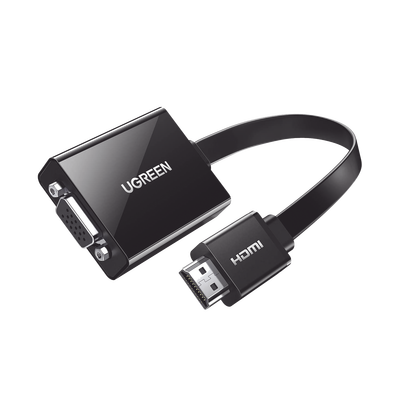 Adaptador HDMI a VGA / Resolución 1080P / Audio 3.5mm / Con Puerto Micro USB para Alimentación / Plug & Play / No Requiere Controlador / ABS / Flexible y Duradero