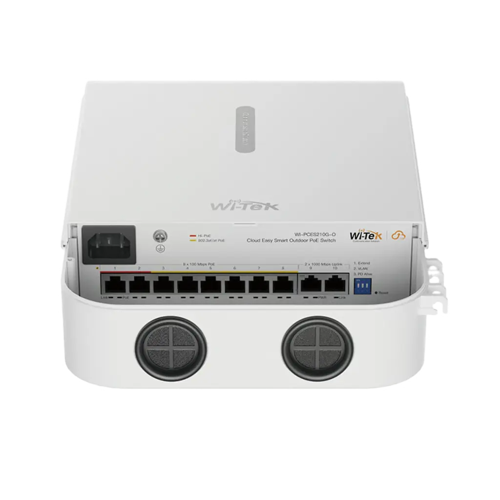 Switch PoE / Administración en la nube / Con 8 puertos 10/100 Mbps PoE af/at / 2 Puertos Ethernet 10/100 MBPS / Presupuesto 100 W / PoE hasta 250 metros / Soporta protocolo ONVIF