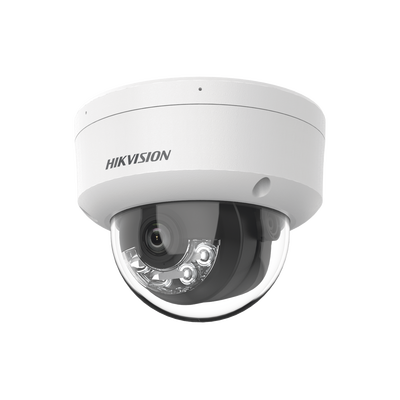 [Dual Light] Domo IP 6 Megapixel / Lente 2.8 mm / 30 mts IR + 30 mts Luz Blanca / Micrófono Integrado / Antivandálico IK08 / ACUSENSE Lite / Exterior IP67 / H.265 / PoE / ONVIF / Micro SD