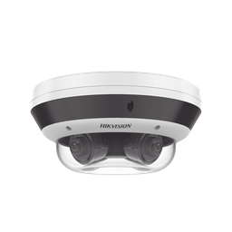 PanoVu Series / Vista Panorámica 360º / 4 Lentes Mot. 2.8 a 8 mm (4 Megapixel por Lente) / 16 Megapixel en Total / WDR 120 dB / DARKFIGHTER / Exterior IP67 / IK10 / PoE+ / 30 mts IR / Micro SD