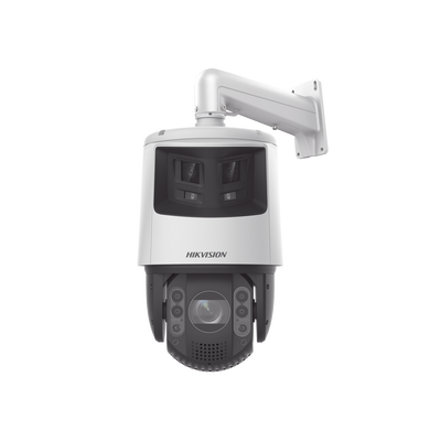[TandemVu] PTZ IP 4 Megapixel con Cámara Panoramica 6 Megapixel / 25X Zoom / 200 mts IR / 30 mts Luz Blanca / ACUSENSE / IP66 / Alerta Audible y Luz Estroboscopica / Autoseguimiento / Hi-PoE / Alarmas I/O / Ultra Baja Iluminación / Micro SD