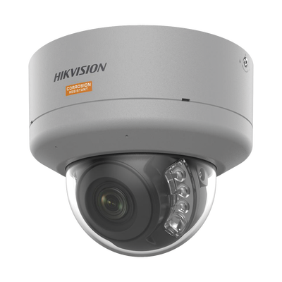 [Dual Light + ColorVu] Domo IP 4 Megapixel / Lente 2.8 mm / Polimero Anticorrosivo (Ideal para Zonas Costeras o Alta Salinidad) / 40 Mts IR + 40 Mts Luz Blanca / 2 Micrófonos Integrados / WDR 130 dB / IP68 / IK10