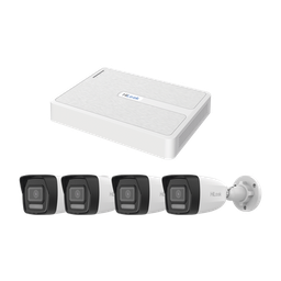 Kit IP 2 Megapixel / NVR de 8 Canales con 8 Puertos PoE / 4 Cámaras IP Bala para Exterior / Micrófono Integrado
