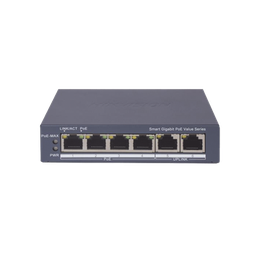 Switch Gigabit PoE+ / Administrable / 4 Puertos 1000 Mbps PoE+ / 2 Puertos 1000 Mbps Uplink / Configuración Nube Hik-PartnerPro / Modo Extendido hasta 300 Metros / 45 Watts