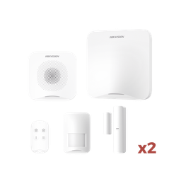 (AX HOME) KIT de Alarma AX HOME / Incluye: 1 Hub con batería de respaldo / 1 Llavero / 1 PIR / 2 Contactos Magnéticos / 1 Sirena / Wi-Fi / 3G/4G / Compatible con Hik-Connect P2P y Hik-Partner PRO