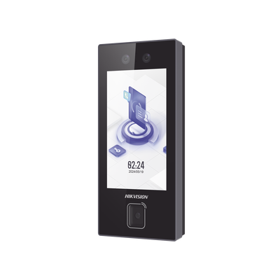 Terminal Facial Min Moe con LECTOR DE QRs FISICO Ultra Rápido  y Tarjetas MIFARE / 3000 Rostros / Pantalla 4.5" / Administrable en la Nube con HikConnect Teams  / Exterior IP65  / PoE / WiFi / HIK-IA