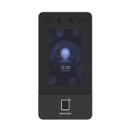 Terminal Min Moe PoE & WiFi de Reconocimiento Facial y Huella con Lector PROX EM / Exterior IP65  / Hasta 1.5 mts en Lectura de Rostro / Soporta P2P / 1,500 Rostros / 3,000 Huellas / Salida 12 Vcd para Chapa / PoE / SIP Estandar / HIK-IA