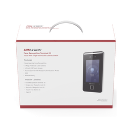Kit de Control de Acceso TODO INCLUIDO con Lector de Rostros, QRs , Tarjetas y Huellas / 3,000 Rostros / Compatible con App Hik-Connect / Videoportero / Incluye Electroimán  Botón de Salida y Montajes Z y L para imán / HIK-IA