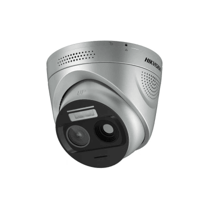 (HikFire) Cámara IP Turret de Detección Térmica de Incendios / Detección de Llamas y Temperaturas Anormales / 4 Megapíxel (Lente Óptico) + 1 Megapíxel (Lente Térmico) / Compatible con Hik-Connect