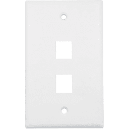 Placa de Pared (Face Plate) / 2 Puertos / Color Blanco / Caja con 20 Piezas / ABS